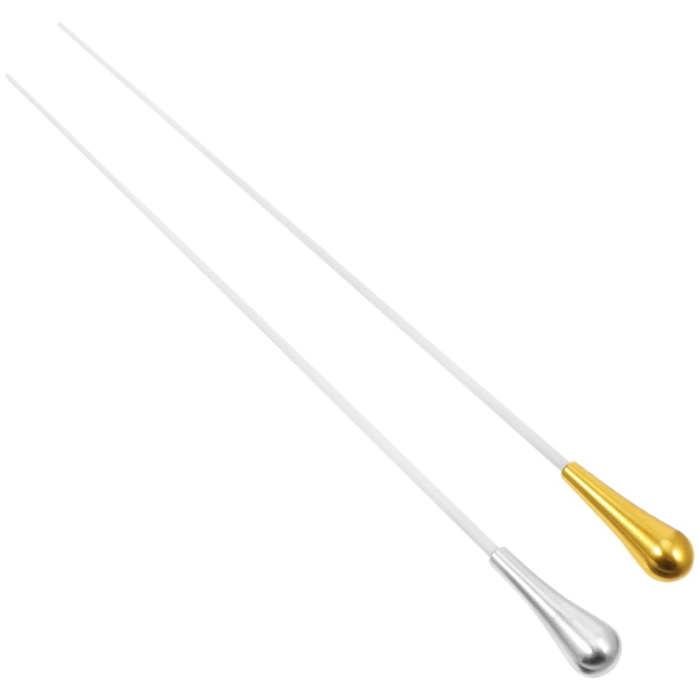 ERINGOGO Pack of 2 conductor's rods, lightweight music band, conductor's rod for symphony, concert leader, chorus leader, gold, silver
