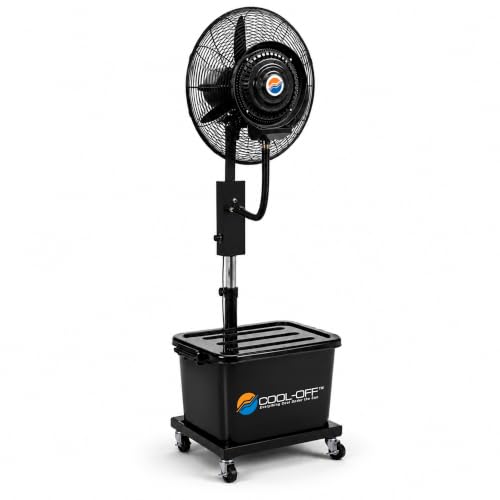 Cool-Off™ 10 Gallon water tank Tropic Breeze Portable Misting Fan with 90 Degree Oscillation (Midnight Black)