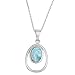 Beaux Bijoux Sterling Silver Natural Larimar Oval Pendant with 18