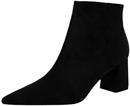 レディース ブーツ レディース ブーティー Foreted ブーツ ショートブーツ ハーフブーツ 疲れない ショート 太ヒール ブーツ セクシー ブーティー 靴 ポインテッドトゥ 欧米風 ーティー レディース アンクルブーツ 安定感 通学 通勤 歩きやすい 疲れない B0811ylqmq