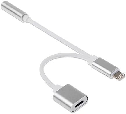 3.5mm Headphone Adapter, 2 in 1 Lightning iPhone 7 Adapter &amp; Splitter, Lightning Charger and 3.5mm Earphone Stereo Jack Cable Adapter for iPhone 7/7 Plus(Silver)
