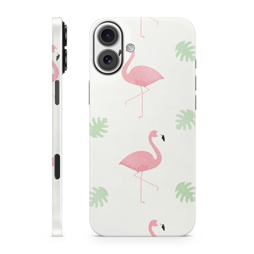 Glossy Glitter Phone Skin Compatible with Apple iPhone 16 Plus - Flamingo Flock…