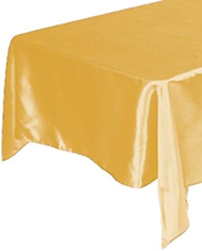 Tektrum70 X 70 inch 70"X70" Square Silky Satin Tablecloth - Premium Fabric - for Wedding Party Banquet Events Restaurant Kitchen Dining Decoration - Gold Color
