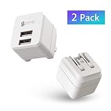 Syncwire USB Wall Charger [2-Pack], Dual Port 12W/2.4A Power Adapter Charging Cube with Foldable Plug for Apple iPhone Xs/XS Max/XR/X/8/7/7 Plus/6S/6S Plus, iPad, Samsung S9/S8, HTC, Moto, LG & More