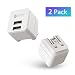 Syncwire USB Wall Charger [2-Pack], Dual Port 12W/2.4A Power Adapter Charging Cube with Foldable Plug for Apple iPhone Xs/XS Max/XR/X/8/7/7 Plus/6S/6S Plus, iPad, Samsung S9/S8, HTC, Moto, LG & More