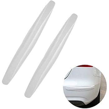 ALLOMN Rear Bumper Protector Guard Universal Rubber Anti-Collision Scratch Resistant Strips for Cars SUV Pickup Truck 2 Pack (White)
