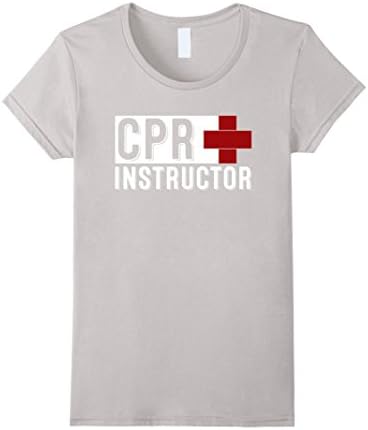 Womens AED CPR PROFESSIONAL T-Shirt C.P.R. Instructor T Shirt Large Silver