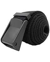 "Magnificent Journey" 1.5 Inch Belt Nickel Free; No Metal; Security Friendly (X-Large Size 44 and under, Solid Black)