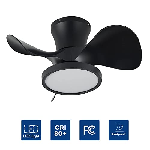 ocioc Quiet Ceiling Fan with LED Light 22 inch Large Air Volume Remote