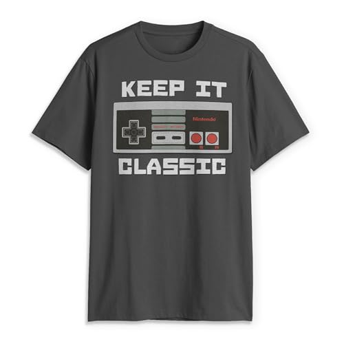 Nintendo Keep It Classic - Camiseta para Hombre - Gris... en promo sur Amazon