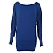 ZJ Clothes Plus Size Women Long Sleeve Off Shoulder Plain Batwing Tunic Top