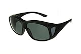 LensCovers Wear Over Prescription Glasses Sunglasses for Men and Women Large Size (BLACK) Polarized!