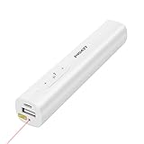 Pisen 2-in-1 Laser Pointer, Rechargeable Wireless Presenter Remote Control Pen, PPT Clicker for Presentation, PowerPoint Laser Pen with Built-in Battery 2500mAh Power Bank (white 1)