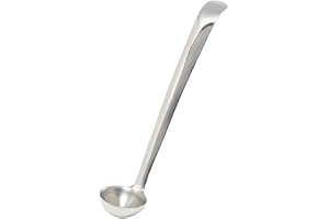 XJKLBYQ Stainless Steel Olive Spoon Jar Serving Tool, Slotted Spoon with Drain Hole, 7 Inch, 1 Pc
