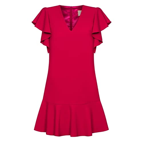 Swing Fashion Megan | Rot | L(40), vestido de coctel de mujer Swing Fashion | Vestido Festivo | vestido de fiesta | vestido de verano | vestido de noche | Vestido con volantes | vestido casual | mini vestido | Vestido elegante | cuello en V | manga corta 
