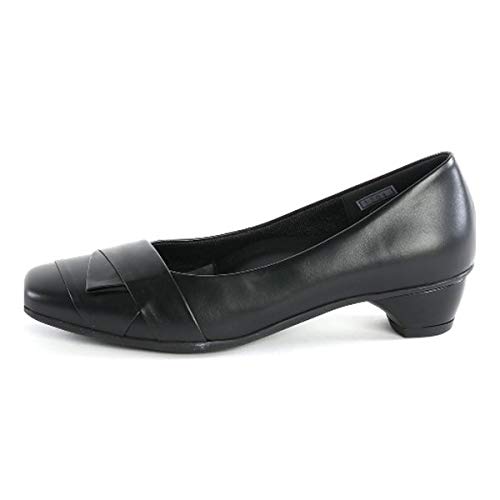 Amazon 日本製 本革 パンプス ローヒール 太ヒール 黒 歩きやすい