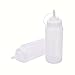 Plastic Translucent White Squeeze Condiment Bottles with Tip Cap,16 Oz,Set of 6Pcs