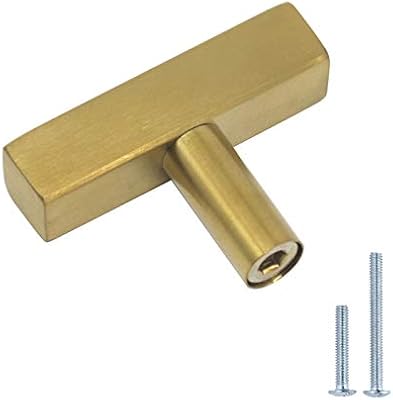 10pack Brushed Brass Cabinet Knobs Square T Bar Handles Dresser