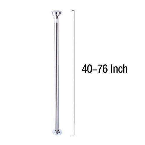 Zengest Shower Curtain Rod with Curtain Hooks, Curtain Rods for Windows and Shower 42 to 76 Inches, 12 Pack Shower Curtain Hooks/Ring - Thumbnail 5