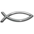 Christian Fish Premier Metal Auto Emblem - Lord Jesus Christ Religious