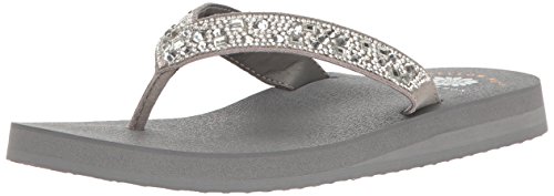 Yellow Box Women's Orchid Wedge Sandal, Gray, 7 M US