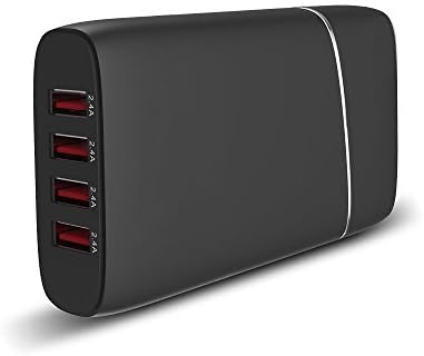 EasyLink USB Charger 4-Port 40W 5V8A Desktop Charger Fast Charger with 1.5M Power Cord for iPhone, iPad, Smartphone, HUAWEI, SONY, SAMSUNG, Power Bank