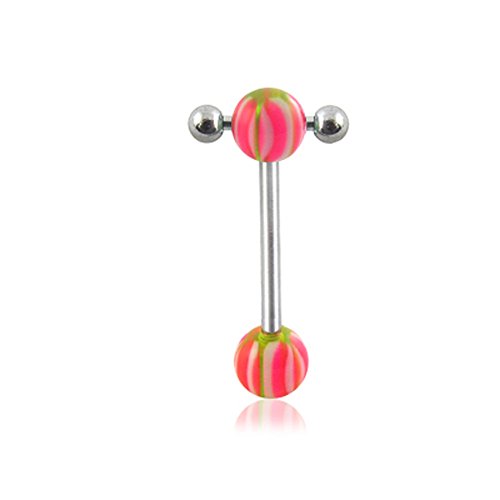 316L Surgical Steel Barbell with UV Devil's Eye Ball Tragus Bar Jewelry