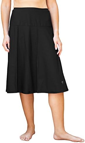 HydroChic Women’s Plus Size Modest Extra Long Swim Skirt, Skirted Swimwear with Leggings (Black, 2X Plus)