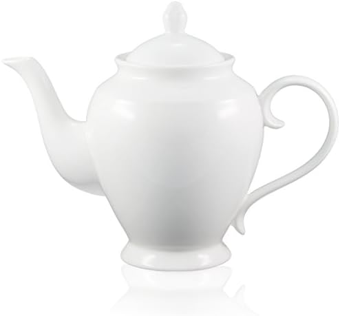 Hikari 55 oz Large White Ceramic Teapot for Hot Drinks and Other Beverages, 1 unit
