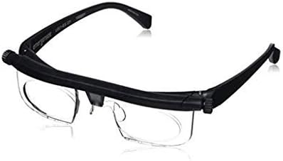 ONION Focus Adjustable Eyeglasses -6Dto+3D Diopters Myopia Magnifying Reading Glasses Variable Strength (Black)