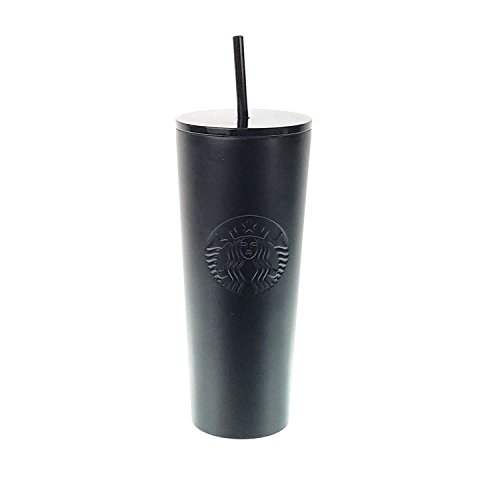 Starbucks Stainless Steel Venti 20-Ounce Double Walled Cold Cup Tumbler Plastic Lid 2018 (Matte Black)