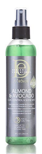 Design Essentials Natural Curl Control & Shine Mist to Revitalize, Nourish, Strengthen and Protect Curls-Almond & Avocado Collection, 8oz.