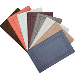 MICRODRY Quick Drying Memory Foam Framed Bath Mat with GripTex Skid-Resistant Base 2-Piece Set, Includes 17x24 Mat & 21x 34 Mat, Charcoal