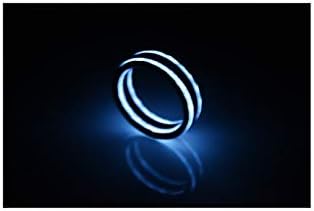 Rune Refinery CarbonFi: As Seen on Kickstarter Glow in The Dark Carbon Fiber Ring for Men & Women, Perfect Wedding Bands, Birthday Gifts & Engagement Band, 1/4" Wide
