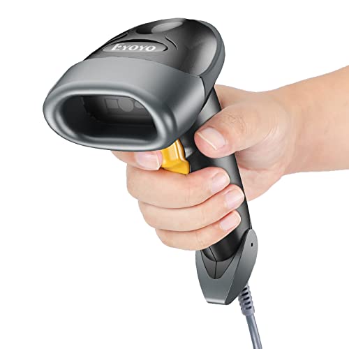 Eyoyo USB 2D Barcode Scanner, Handheld Wired 1D QR PDF417 Data Matrix Bar Code Scanner with USB Cable for Mobile Payment, Convenience Store, Supermarket, Warehouse…