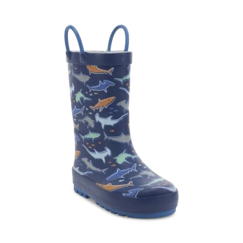 Western Chief Kids Waterproof Rain Boots for Girls and Boys, Shark Bait, 8 - Used condition - US$33.25