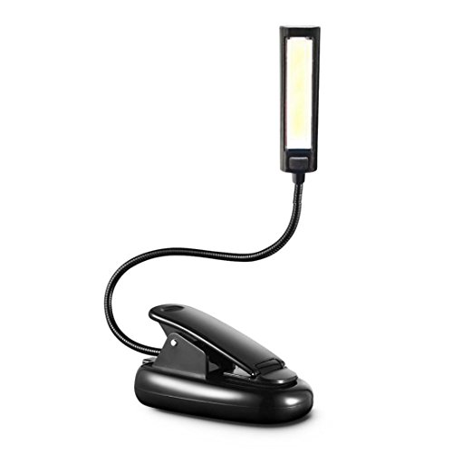 Flexible LED Light ,Vanvler [ Desk Table Lamp ] Clip-On [ USB Light Rechargeable ] Reading Study (Black)