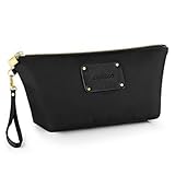 CHICECO Designer Wristlet Clutch Purse Makeup Bag with Quilted Base - Black