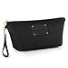 CHICECO Designer Wristlet Clutch Purse Makeup Bag with Quilted Base - Black