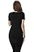 Womens Basic Modal V Neck, Round Neck Cap Sleeve Made in USA Long T Shirt Top Black