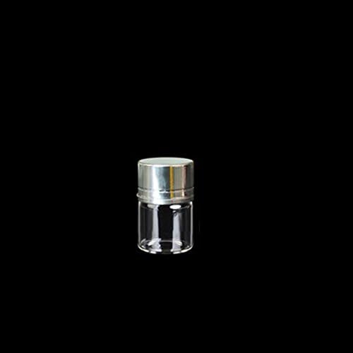 Luo House 10pcs 5ml Cute Glass Bottle Vials Jars with Aluinum Cap Wishing Bottle Wedding Favor 22x30mm
