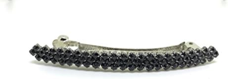 Thin Slim Jet Black Rhinestone Hair Barrette Hair Clip Hair pin