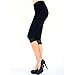 Liang Rou Women's Ultra Thin Stretch Cropped Leggings Black Lace Trim 2-Pack