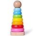 rolimate Wooden Ring Stacking Toy for Kids Best Birthday for 1 2 3 4 Year Old Boy Girl Toddler Toys Rainbow Tower Wooden Stacking Toy Rainbow Stacker for Baby and Toddlers 18M +(8x3 INCH)