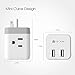Multi Plug Outlet Extender with USB Ports, TECKIN Cruise Power Strip Charging Cube Splitter, Travel Cruise Ship Accessories Must Have No Surge Protector