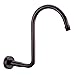 HANEBATH Brass S Style Shower Arm and Flange, Oil Rubbed Bronze Shower Head Extension Arm