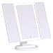 Prosper Beauty Lighted Makeup Mirror Vanity [LIT 36 LED Lights Bright Natural Beauty Cosmetic Travel Trifold 1x / 2X / 3X Magnification USB Charging 180 Degree Adjustable Stand (White)
