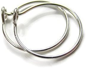 Sale Solid Silver Hoop Earrings Sensitive Ear Lobe Medium Smallish 3/4" Size