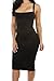 Alvaq Women's Sexy Backless Bodycon Midi Party Evening Dresses Medium Black