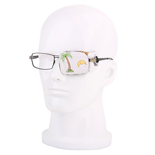 Plinrise Cartoon Pure Cotton Reusable Eye Patches - Amblyopia Eye Patches For Glasses, Strabismus, Lazy Eye Patch For Children,Vision Care Eye Mask (Coconut tree left) - Thumbnail 4